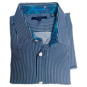 Ted Baker London Men Sm 3 Blue Strip Long Sleeve B